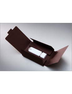 Компакт-упаковка для USB-флеш. Цвет коричневый