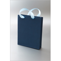 Дизайнерский подарочный пакет средний синий 20х26 см